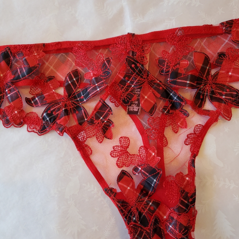 💖🔥💕NWT Victoria's secret Very Sexy thong panties Red Check XXL - Picture 6 of 6